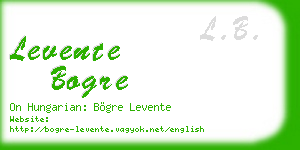 levente bogre business card